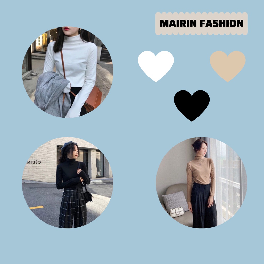 Áo giữ nhiệt nữ cổ cao lót nỉ hàng cao cấp phong cách hàn quốc MaiRin Fashion 018