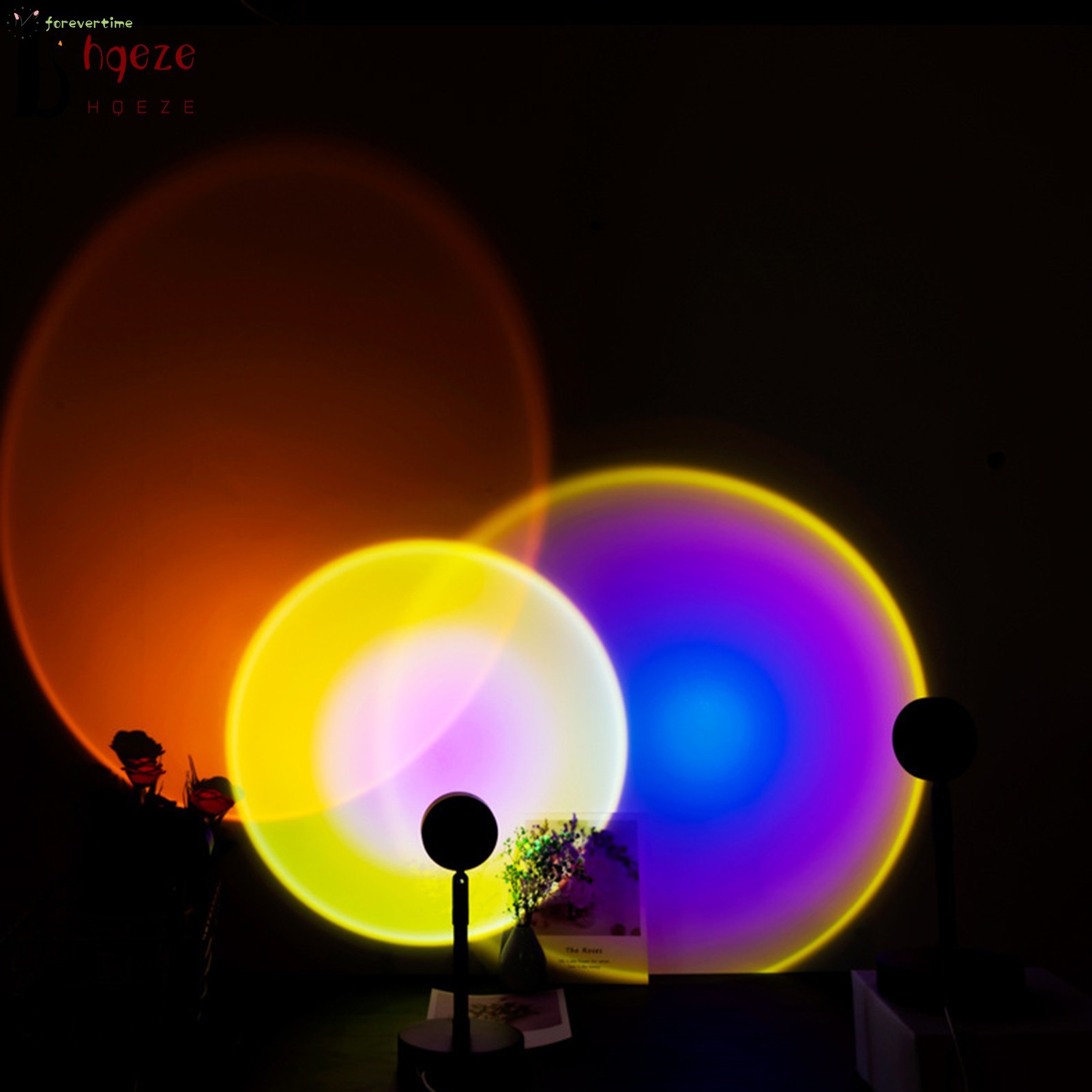 Tiktok Sunset Projection Floor Light Rainbow Modern Led Floor Light Living Room Stand Light Bedroom Projector Floor Lamp Đèn Led Màu Cầu Vồng Trang Trí Phòng Ngủ