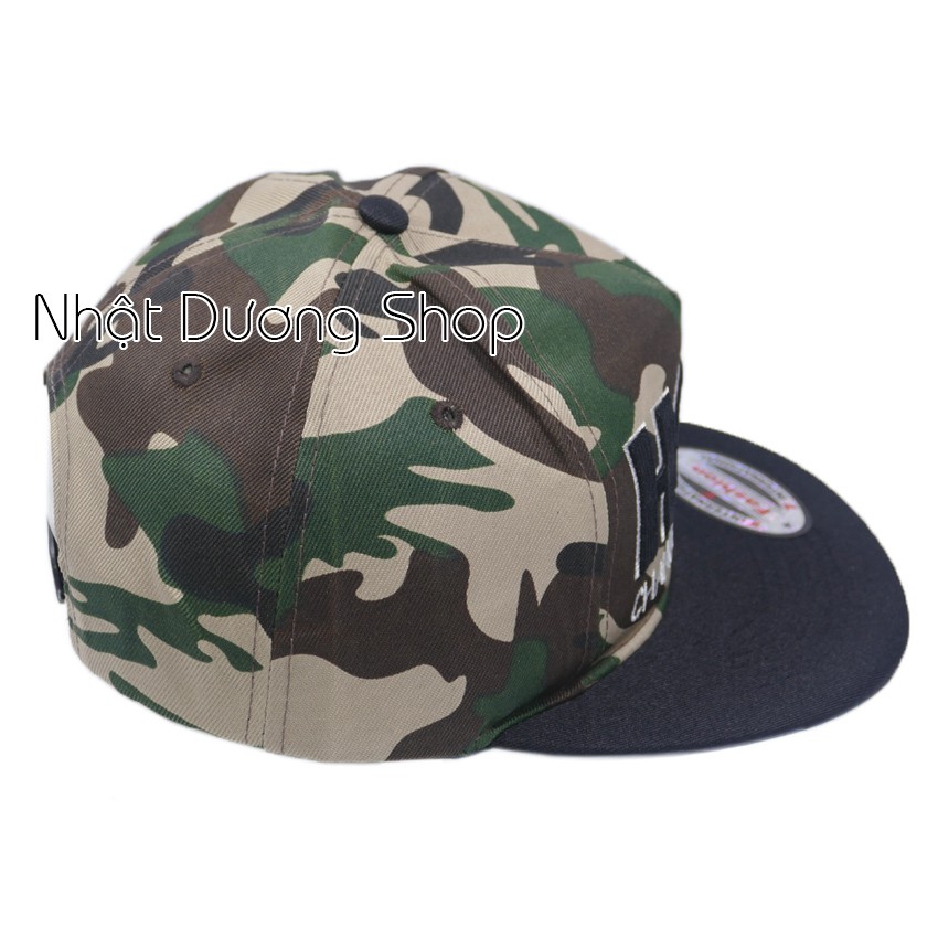 [ Hình thật ] Nón Hiphop Snapback sọc lính thêu chữ Hope - Sọc lính chất liệu vải cao cấp