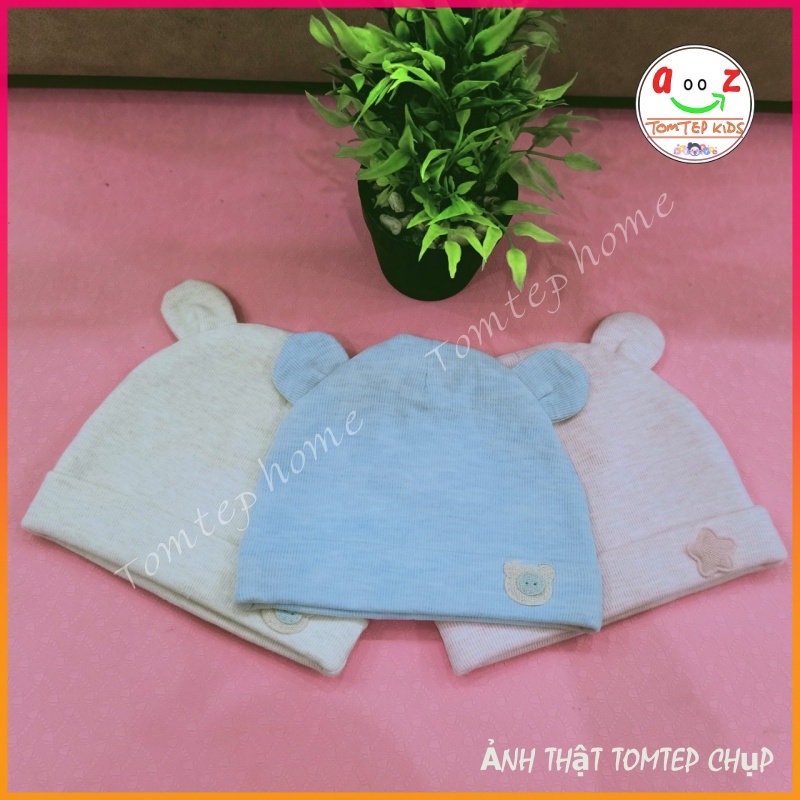 Mũ, Nón Sơ Sinh Che Thóp Cho Bé Hình Gấu Đáng Yêu. Chất Cotton 2 Lớp Dày Dặn Và Mềm Mại