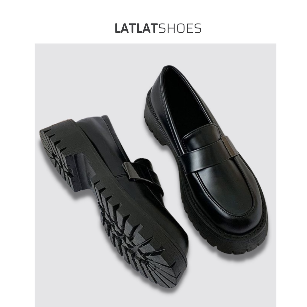 Giày Oxford đế cao 4cm, giày lười nữ đế cao 4cm dễ đi - Giày da PU chất đẹp