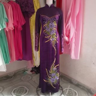 Áo Dài Nhung kiểu truyền thống