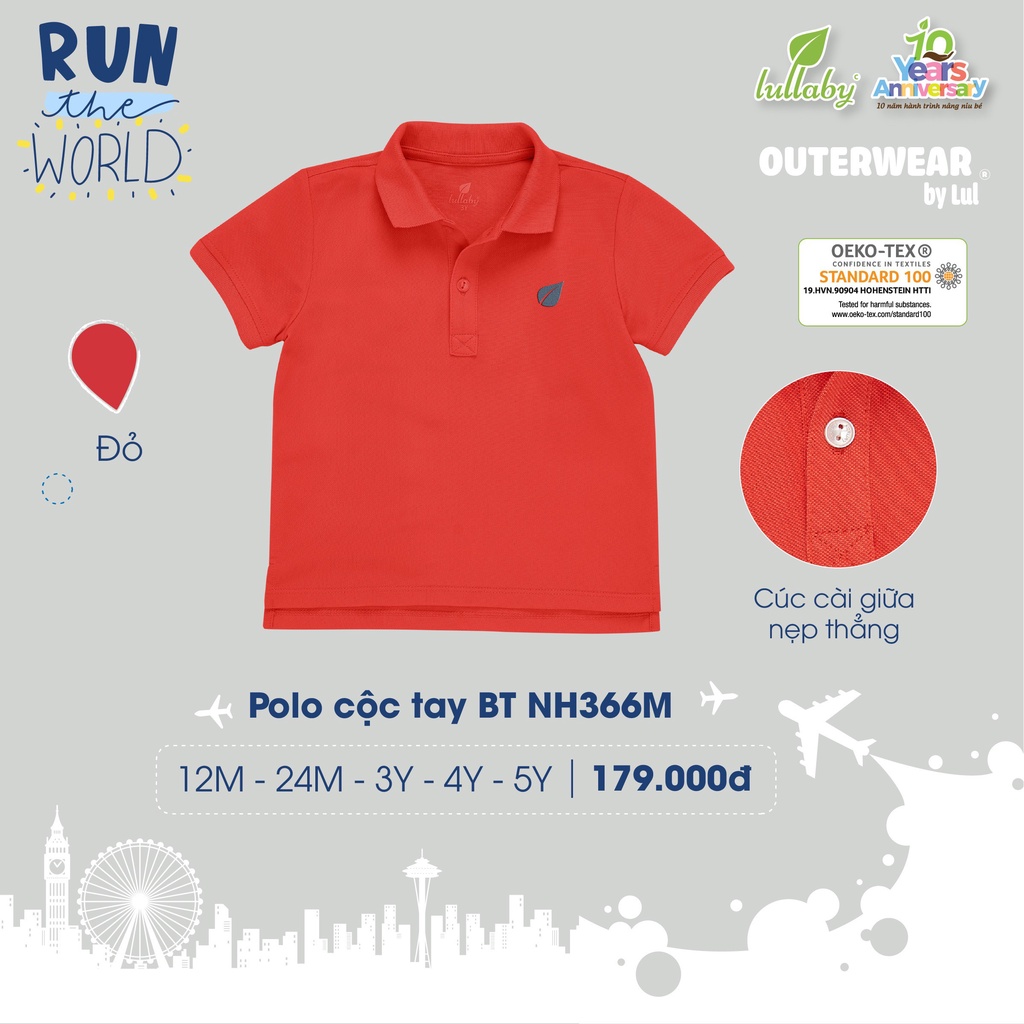 [CHÍNH HÃNG] Bộ quần áo polo, quần short bé trai họa tiết trẻ em Lullaby ( rời áo-rời quần )