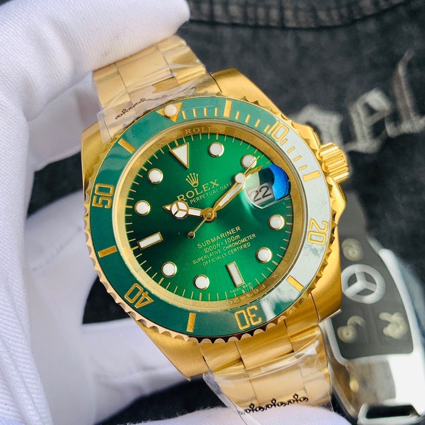 Đồng hồ Rolex nam hàng đầu nhập khẩu gương pha lê chuyển động cơ học đường kính 40mm