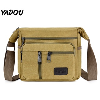 Túi đeo chéo YADOU nhiều ngăn bằng vải canvas chống nước sức chứa lớn thời trang dành cho nam