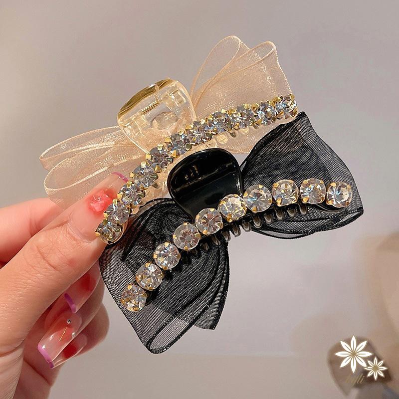 【Kifli】Kẹp Tóc Mái Hai Mặt Có Đính Nơ 9.9/2 Độ Sáng Lấp Lánh 4.1