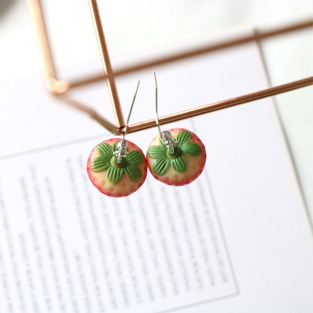 1 Khuyên Tai Thả Dâu Tây Sống Động Ngọt Ngào Cho Nữ