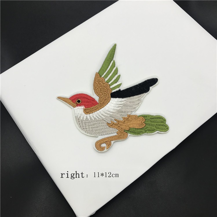 2 Miếng vá quần áo hình chim thêu thời trang chất lượng cao