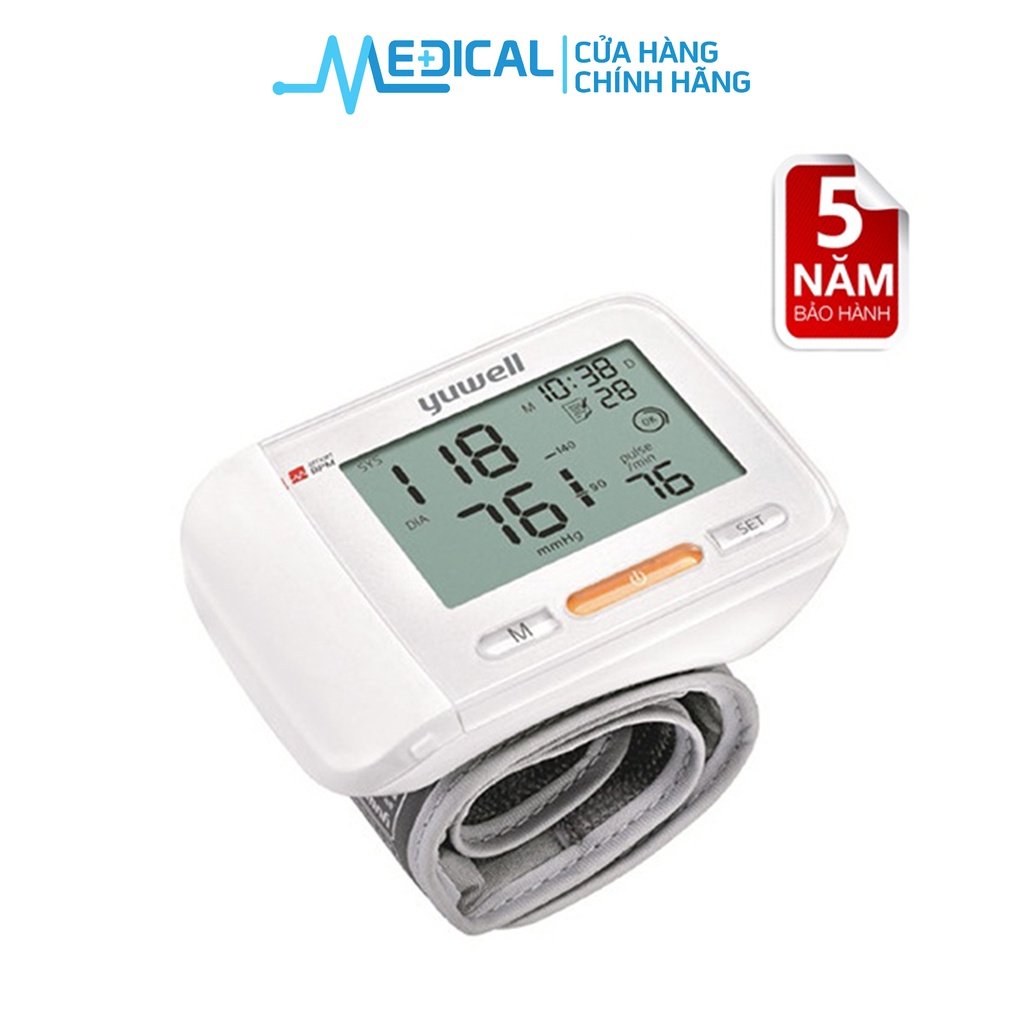 Máy đo huyết áp cổ tay YUWELL YE8600A lưu 60 kết quả đo, bảo hành 5 năm chính hãng - MEDICAL