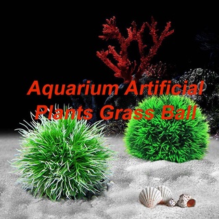 AQUARZOO Aquarium Plastic Plants Grass Fake Seaweed Ball, Artificial Marimo Moss Balls Green Fish Tank Ornament Aquarium Home Decorations