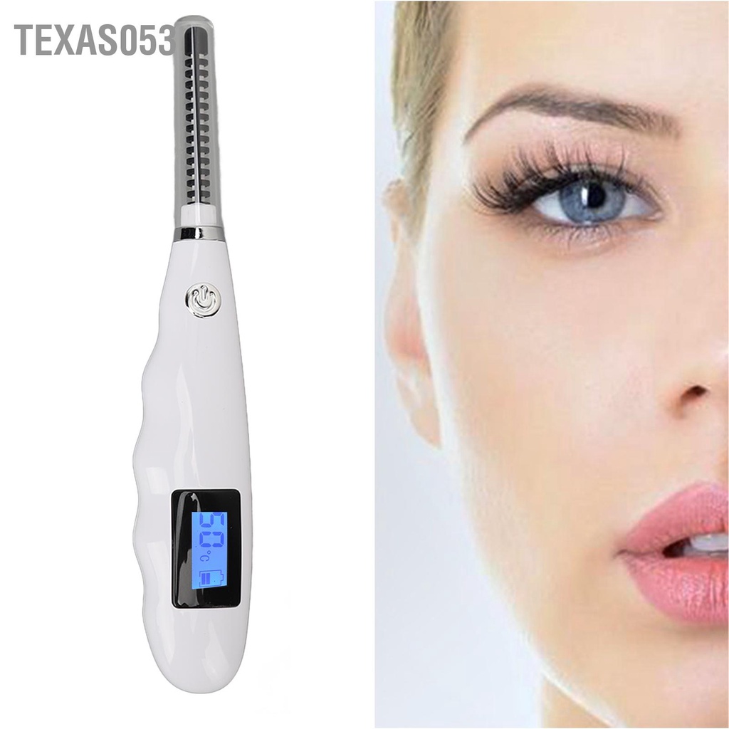 Texas053 Dụng cụ uốn lông mi làm nóng Nhanh chóng Làm lâu dài Máy bằng điện có thể sạc lại USB