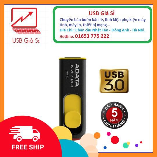 USB 32Gb 3.0 ADATA UV128 (Vàng phối đen)