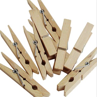 Set 10 kẹp gỗ trơn đơn giản dùng trang trí