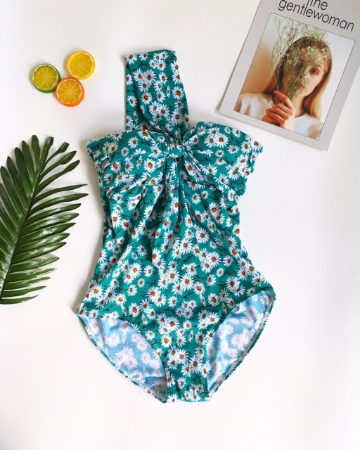 Bikini, đồ bơi che khuyết điểm hoa cúc xanh