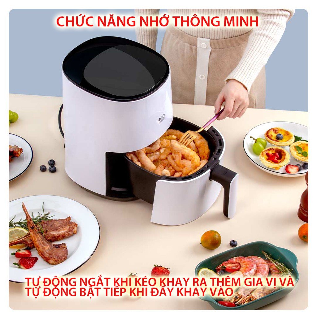 ✅Nồi chiên không dầu thông minh Xiaomi Silencare. Màn hình cảm ứng, Điều khiển qua điện thoại, 2.5 l– Trắng