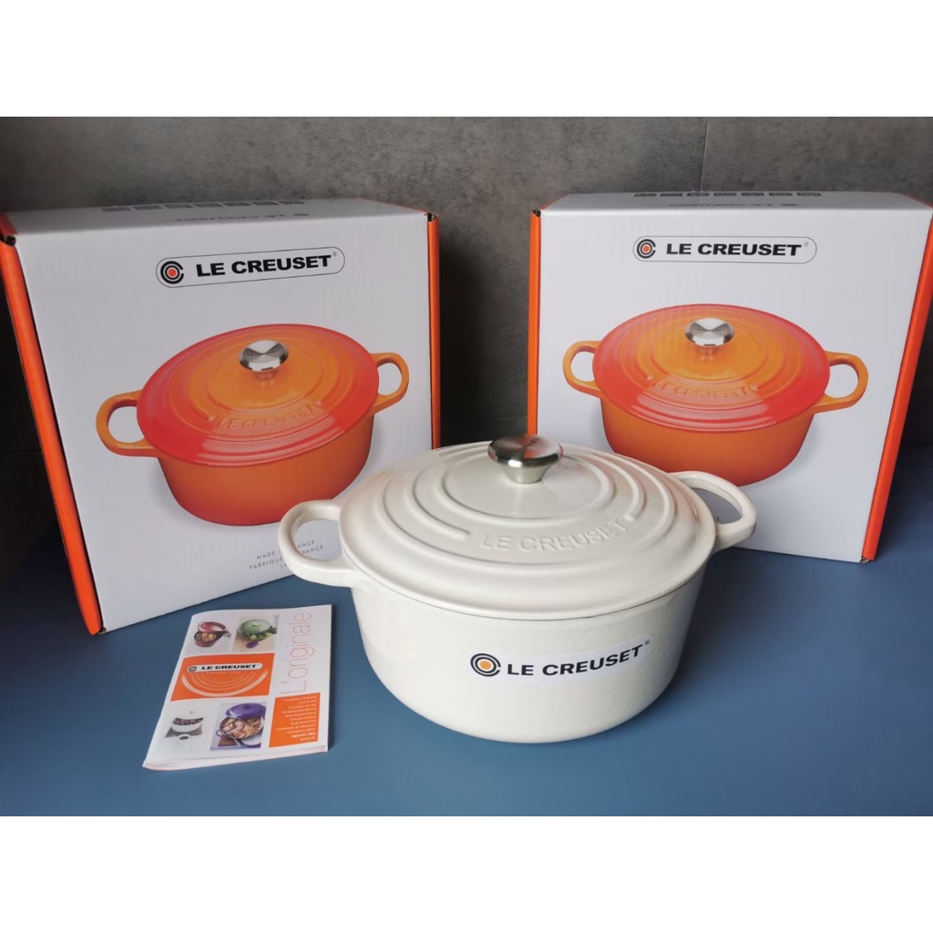 Nồi Le Creuset- Pháp\ Nồi gang tráng men cao cấp đường kính 24CM dùng nấu các món ăn, trưng bày quà tặng tân gia