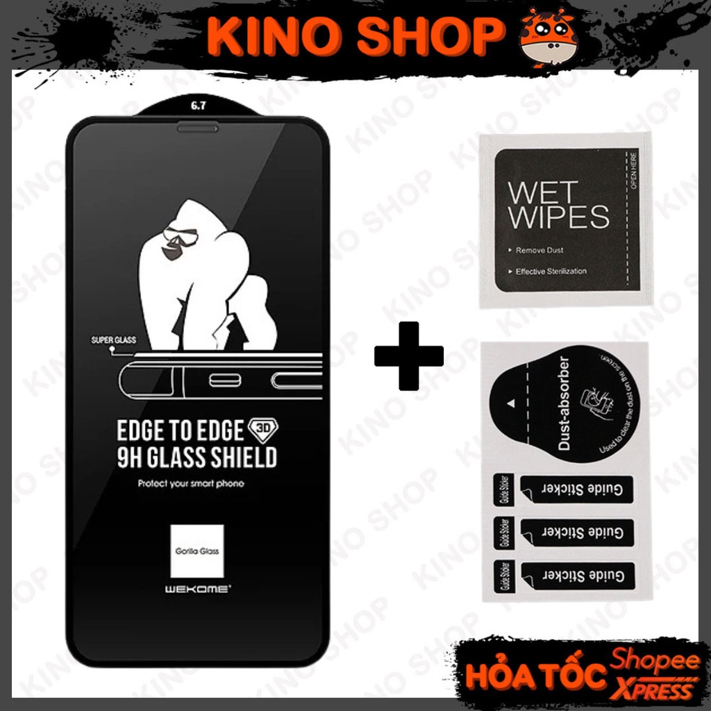 Kính cường lực iPhone KingKong cường lực chống nhìn trộm chính hãng Wekome full màn hình bảo vệ điện thoại XR 14promax