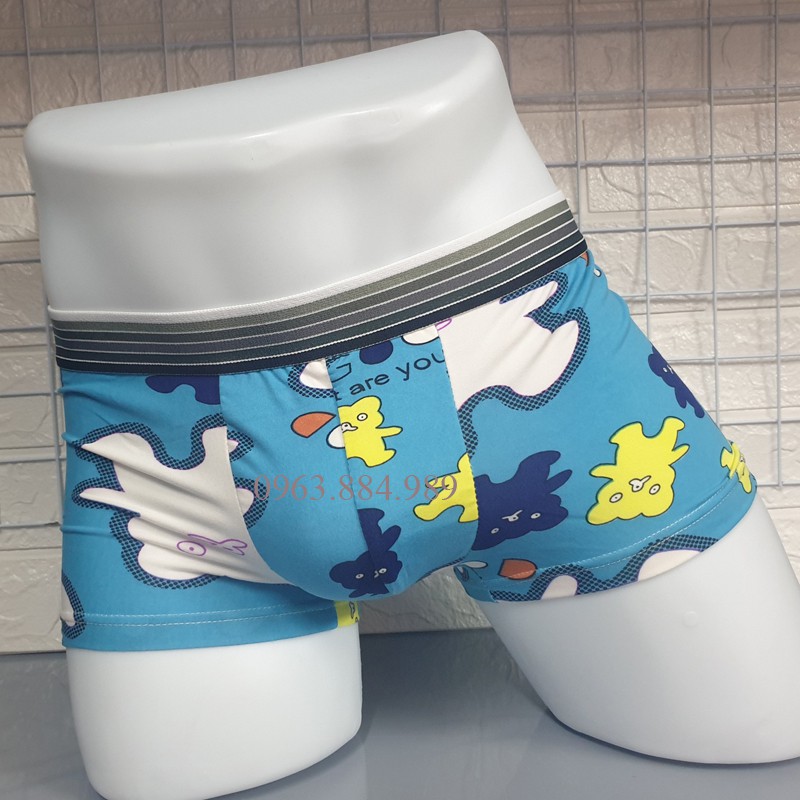(video thật ) Combo 4 quần boxer thun 4 chiều CUTE.01 họa tiết đẹp, trẻ trung