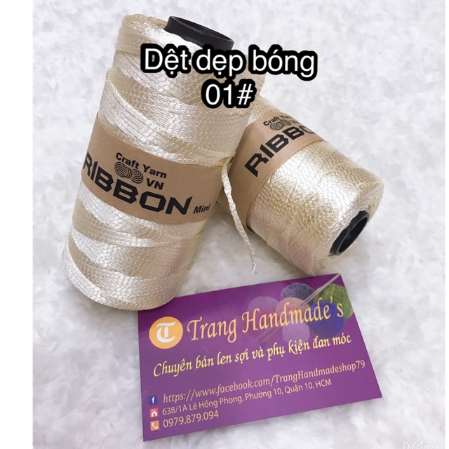 Sợi ribbon móc túi xách