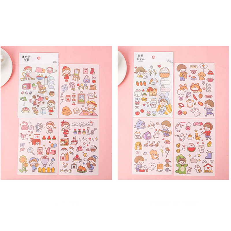 6 Style Set 4 Miếng Dán Trang Trí Hình Cô Gái Dễ Thương