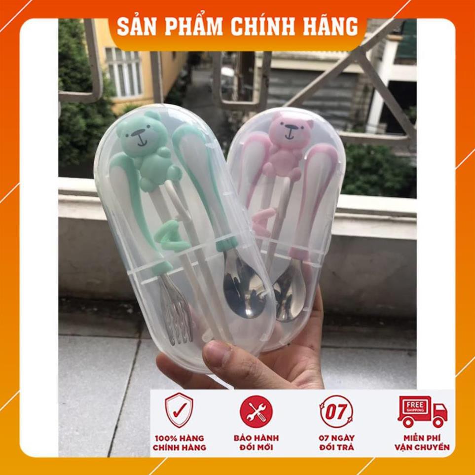 Bộ Thìa Nĩa Đũa Hình Gấu dễ thương cho bé tập ăn dặm