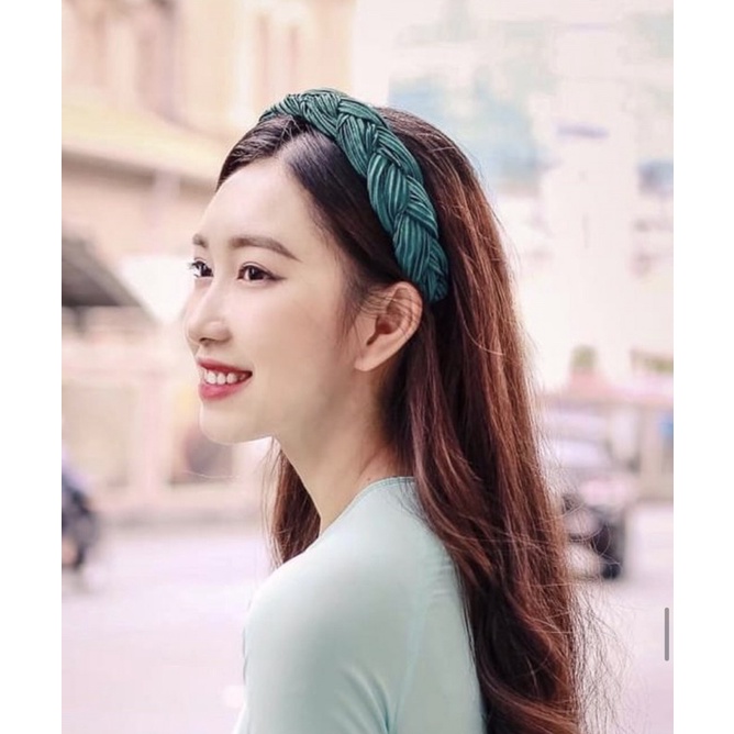 Băng đô cài tóc bện thắt bím, bờm tóc phong cách Hàn Quốc cho nữ đẹp cao cấp sang trọng