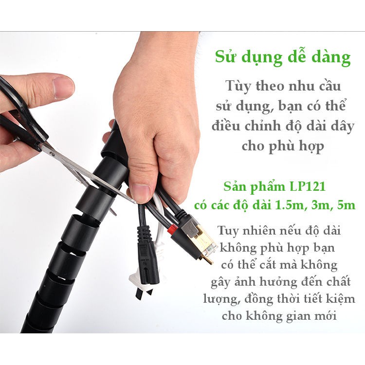 Dây dạng ống xoắn PE bảo vệ các loại dây cáp dài 1.5m UGREEN LP121 30818