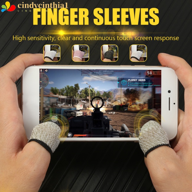 Set 2 Găng Đeo Ngón Tay 24-pin Bằng Sợi Thủy Tinh Siêu Mỏng Thoáng Khí Chống Mồ Hôi Khi Chơi Game