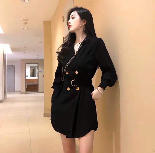 Đầm giả vest kèm belt