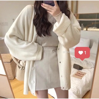 Áo khoác cardigan len dài phong cách Hàn Quốc