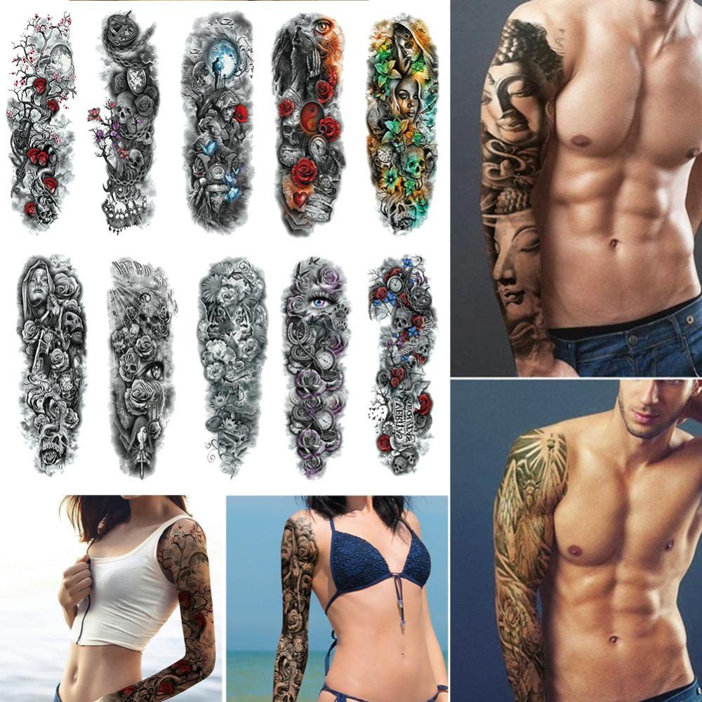 Miếng Dán Hình Xăm Tạm Thời Không Thấm Nước Lâu Trôi Cỡ Lớn Cho Nam Và Nữ J6Y2