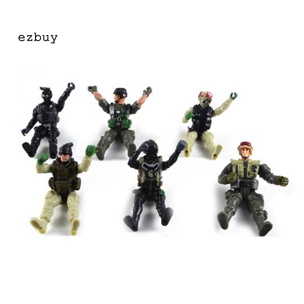 【EY】6Pcs/Set Military Force Army Soilder Assembly Model Mini Action Figures Kids Toy