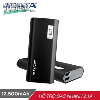 Pin sạc dự phòng Cao Cấp 12500mAh LCD ADATA P12500D (Đen) - Hãng phân phối chính thức