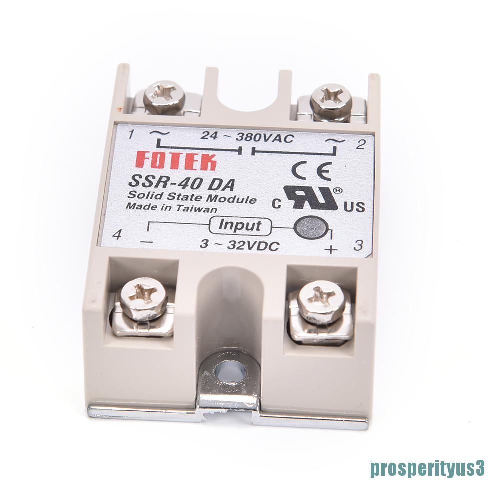 ❤prosperityus3❤ Industrial Solid State Relay SSR 40A with Protective Flag SSR-40DA 40A DC control AC