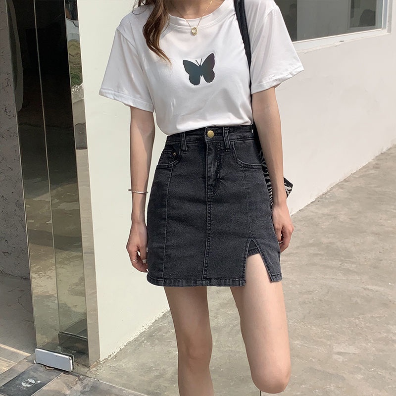 Chân váy jean Ngắn Lưng Cao Mẫu Mới 2022 Thời Trang Mùa Hè Cho Nữ
