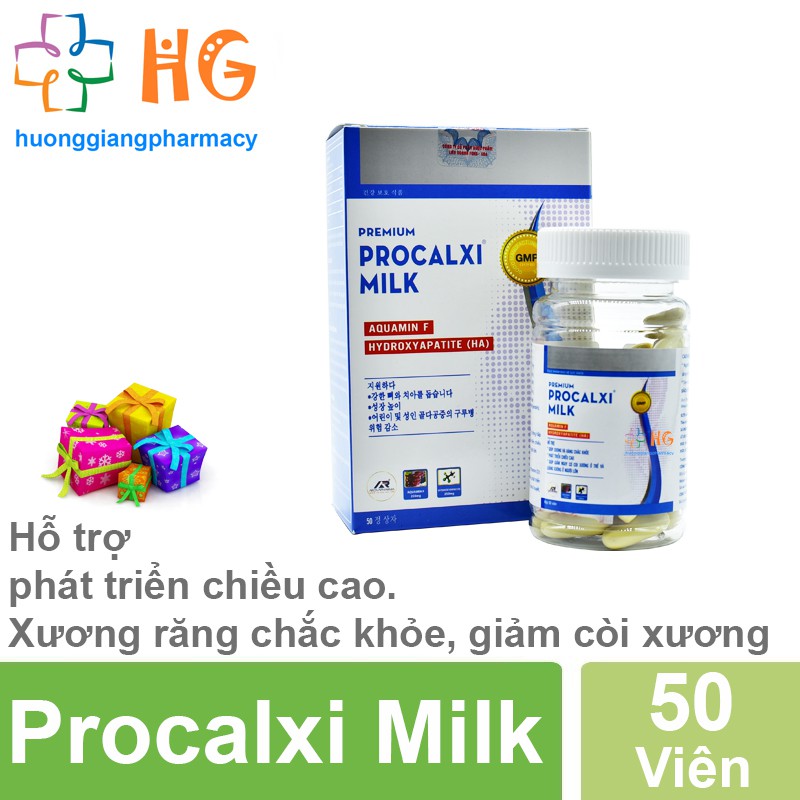 Premium Procalxi Milk - Hỗ trợ phát triển chiều cao. Xương răng chắc khỏe, giảm còi xương (Hộp 50 Viên)