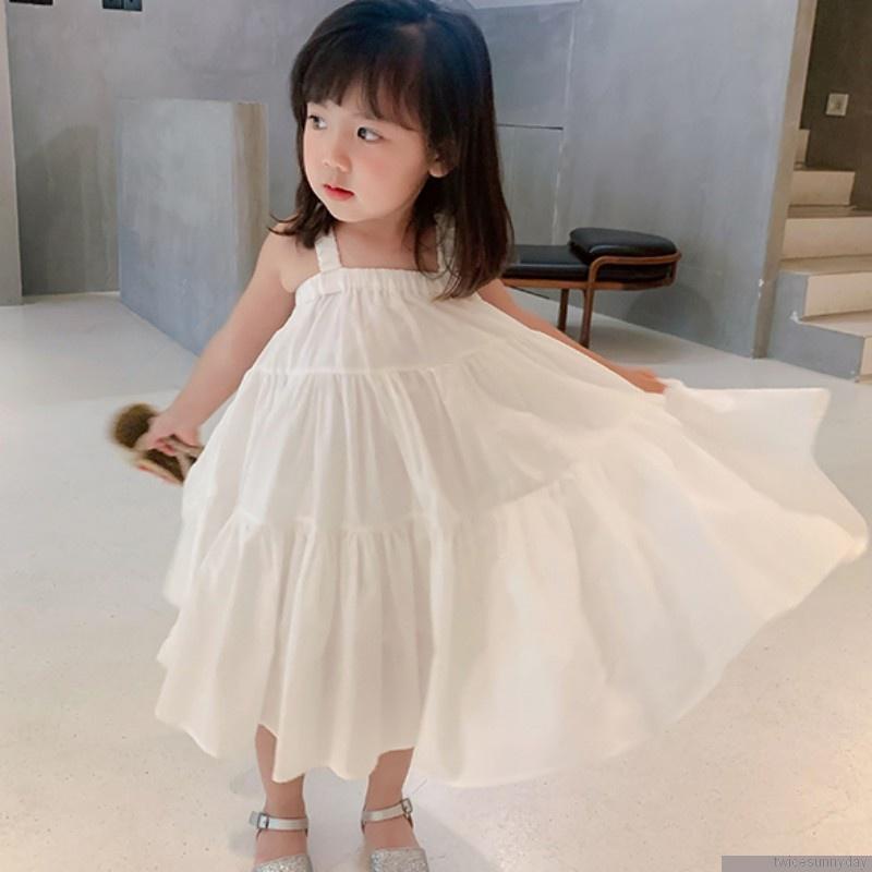 Đầm công chúa hai dây phong cách Hàn Quốc thời trang mùa hè cho bé gái