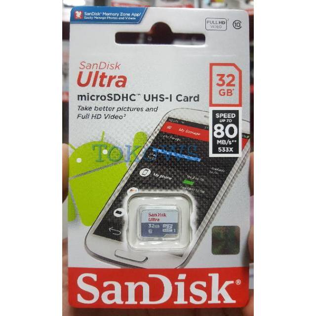 Sandisk Thẻ Nhớ Micro Sd Sdhc - 32gb 80mb / S Ultra Uhs-I