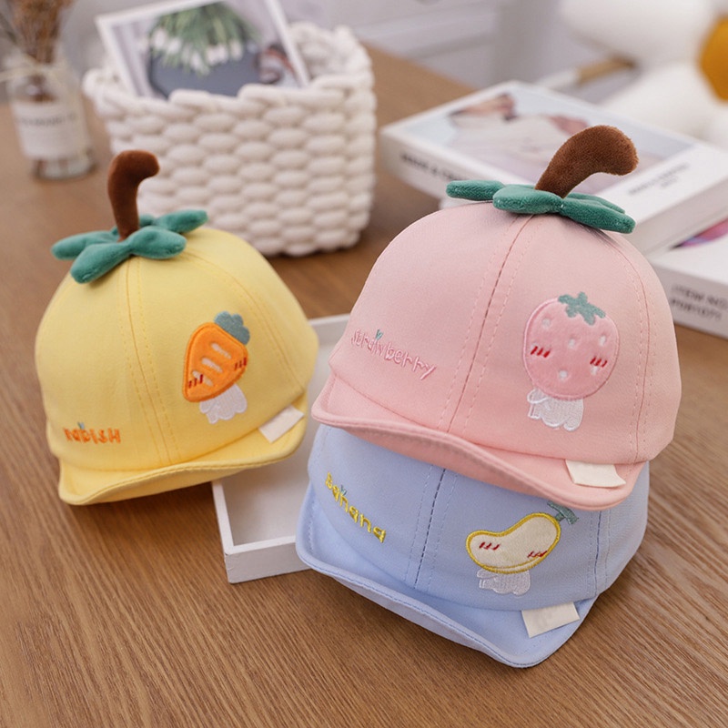 Mũ Lưỡi Trai Thêu Họa Tiết Dễ Thương Thời Trang Xuân Hè Cho Bé 6-18 Tháng Tuổi