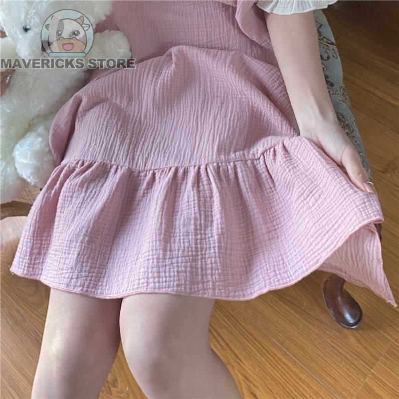 Đồ ngủ Ngắn Tay Phối Nơ Thời Trang Mùa Hè Hàn Quốc Dành Cho Nữ