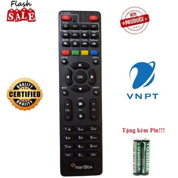 Điều khiển đầu thu VNPT Smart Box - Hàng tốt chính hãng theo máy