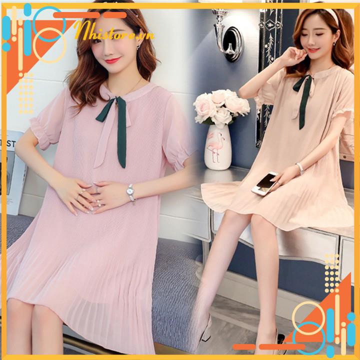 Váy bầu ĐẦM BẦU CÔNG SỞ CHẤT VOAN 2 LỚP