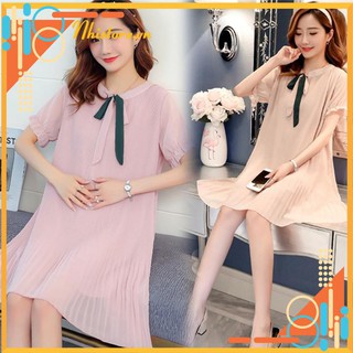 Váy bầu  ĐẦM BẦU CÔNG SỞ CHẤT VOAN 2 LỚP