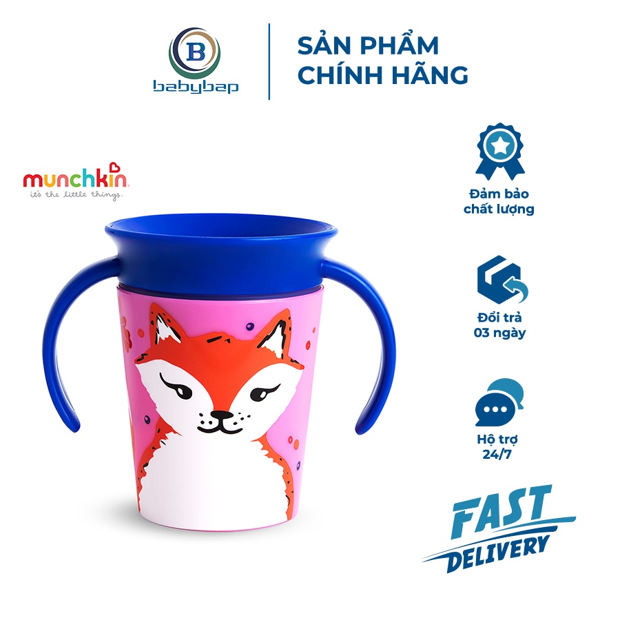 Cốc 360 Độ Chống Đổ Deco Có Tay Cầm Munchkin (177ml) Dành Cho Bé Trên 6 Tháng Tuổi