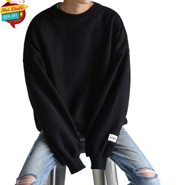 COD Women Men Round-Necked Loose Long-Sleeved Oversize Casual Sweatshirts for Campus