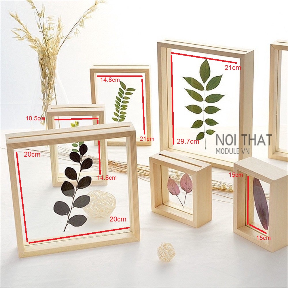 Khung ảnh gỗ để bàn decor 2 mặt nhiều kích thước, sản phẩm làm gỗ thông tự nhiên