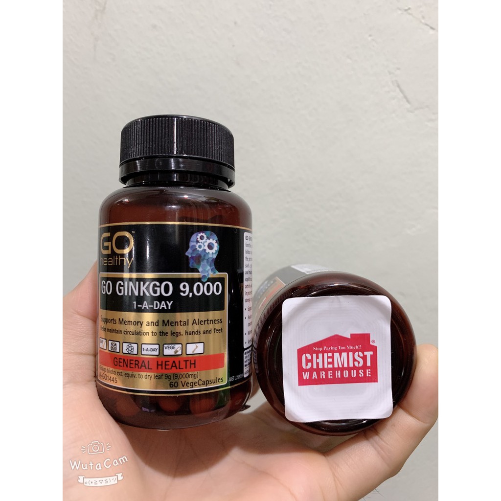 (Tem Chemist) Viên uống bổ não GO, GINKGO 9000, lọ 60 viên | Thế Giới Skin Care