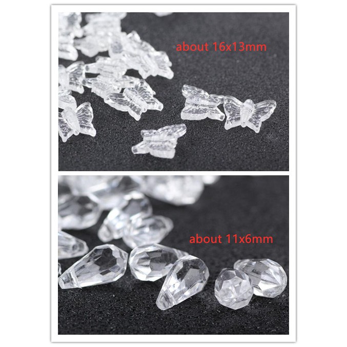 Hạt Xỏ Lỗ Bằng acrylic Trắng Trong Suốt Hình Bướm 1.5mm y1189 diy