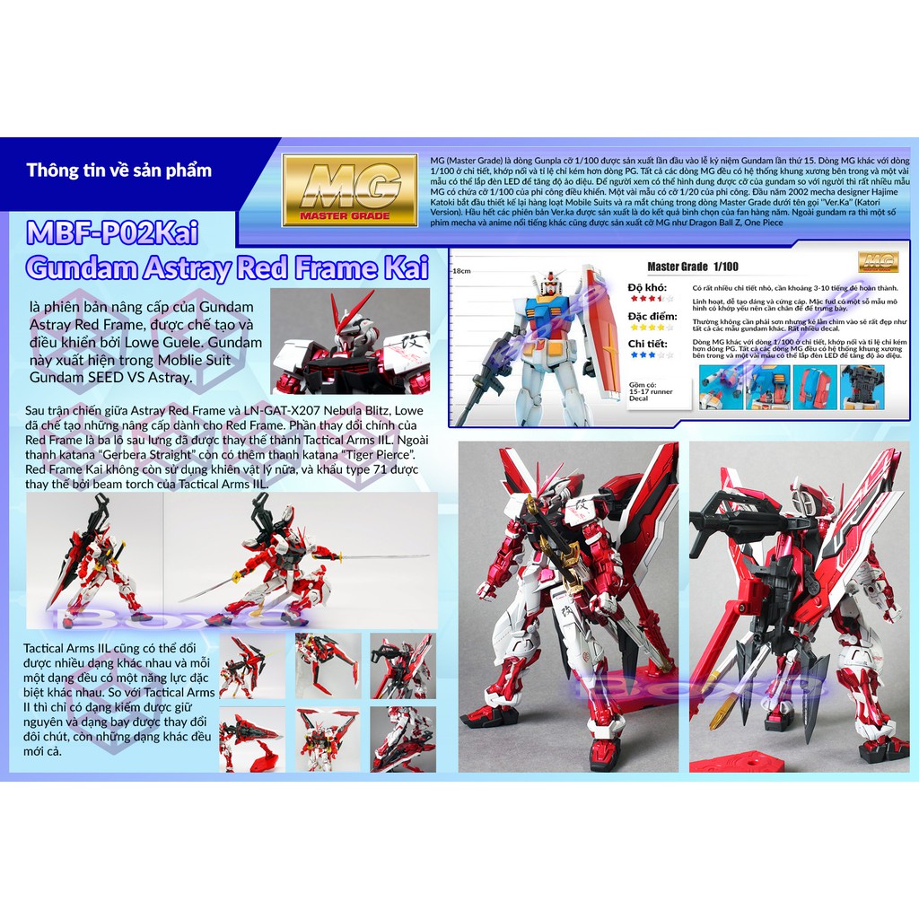 Mô Hình Gundam Bandai MG Gundam Astray Red Frame Kai 1/100 Seed VS Astray [GDB] [BMG]