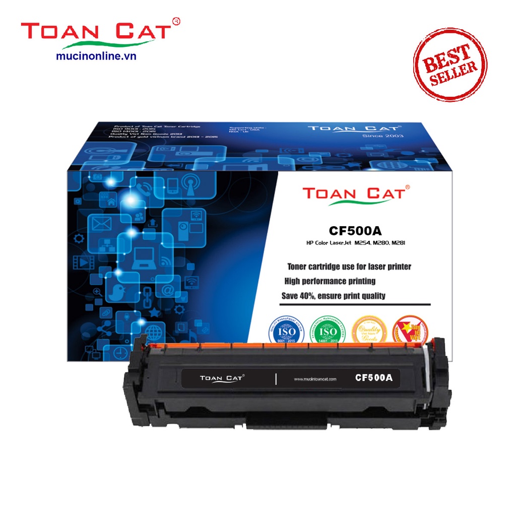 Hộp mực in Toàn Cát CF500A - CF501A - CF502A - CF503A dùng cho máy in HP Color LaserJet M254, M280, 